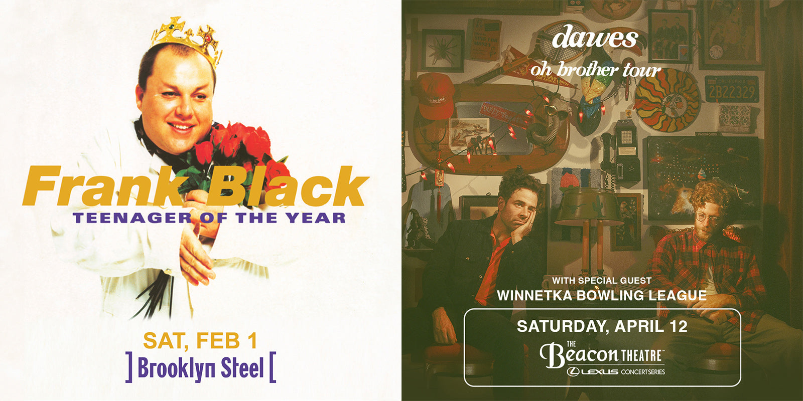Frank Black & Dawes’ NYC shows on BrooklynVegan Presale (passwords here)