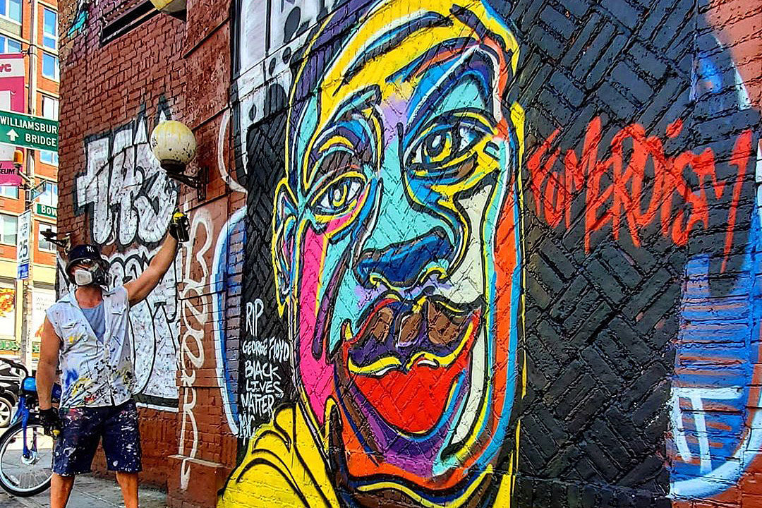 George Floyd honored by two new East Village murals