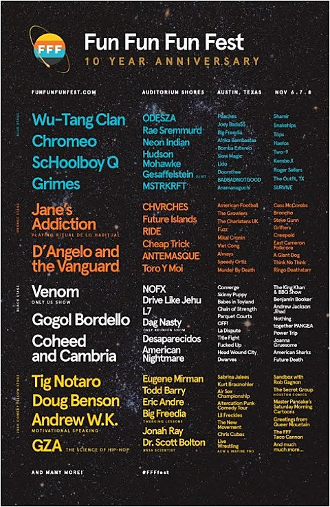 Fun Fun Fun Fest reveals 2015 comedy stage, day-by-day lineups, single-day tickets