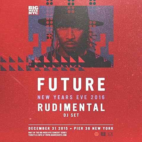 Future playing Pier 36 on New Year’s Eve with DJ Rudimental (tour dates, video); Travi$ Scott doing the same on Pier 94