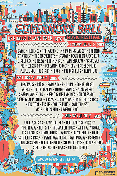 Governors Ball announces 2015 daily lineups, individual day tickets on sale this week