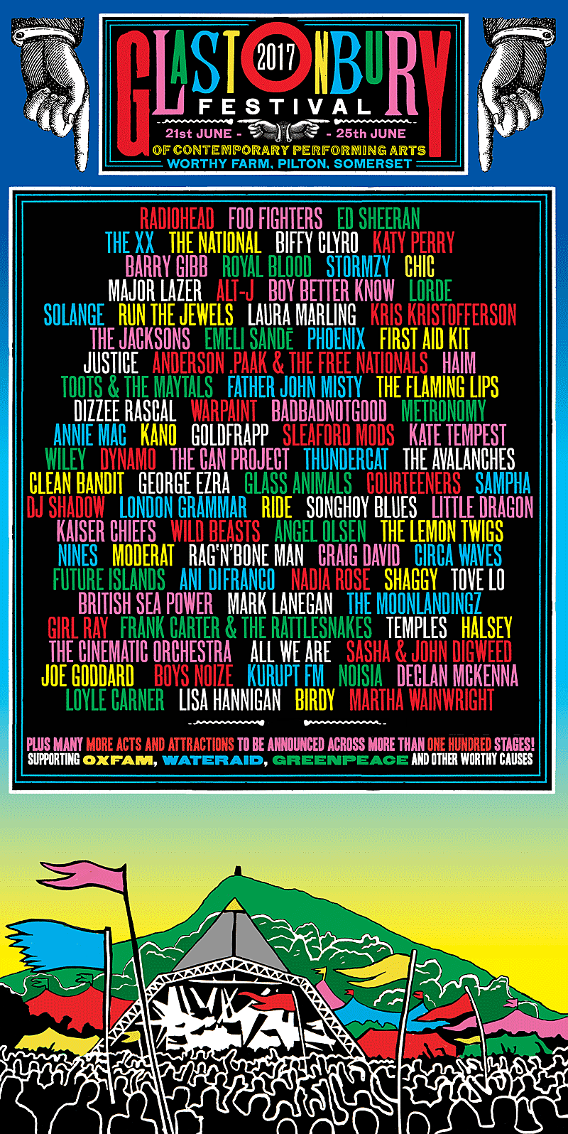 Glastonbury 2017 lineup (Radiohead, Katy Perry, Foo Fighters, The National, Ride, Can Project, more)
