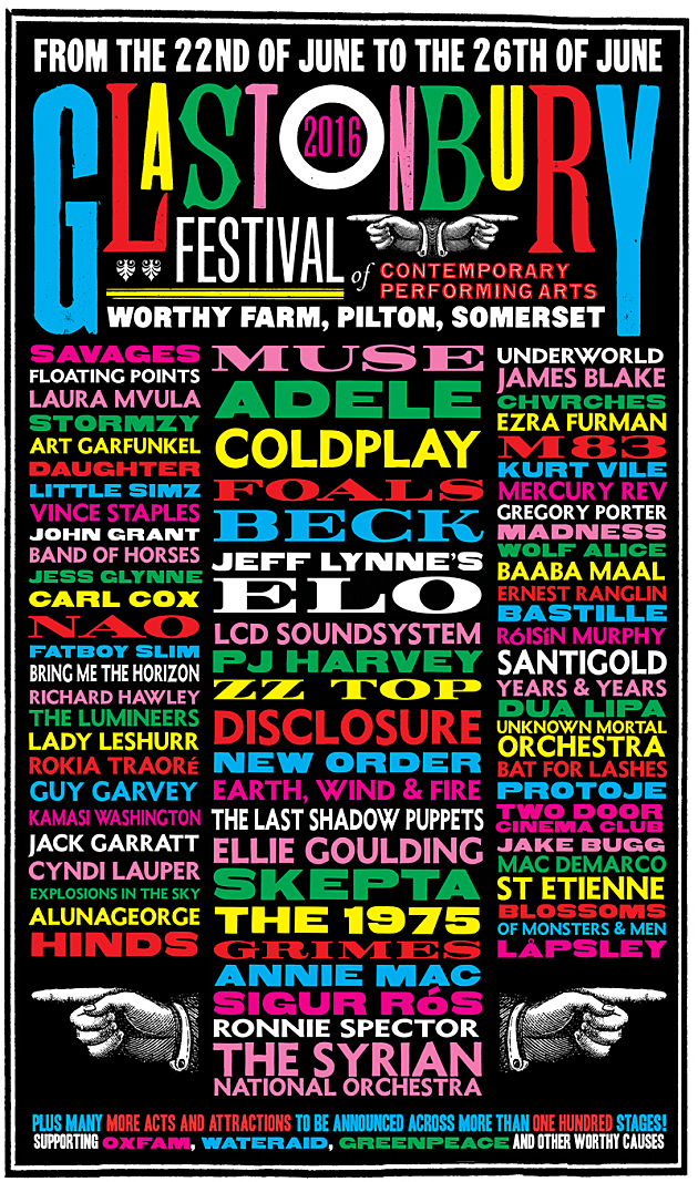 Glastonbury announces 2016 lineup