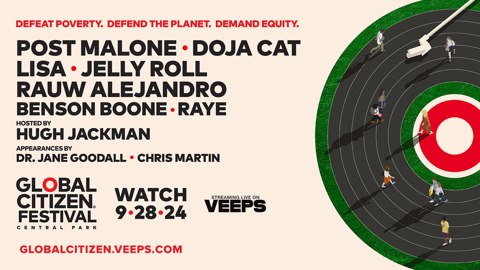 Stream Global Citizen 2024 live (Post Malone, Doja Cat, LISA, Rauw Alejandro, more)