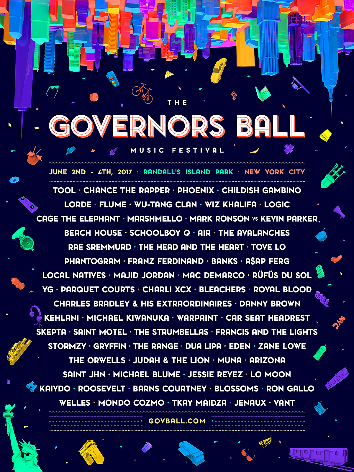 Governors Ball 2017 lineup (Tool, Phoenix, Chance the Rapper, Avalanches, Wu-Tang, more)