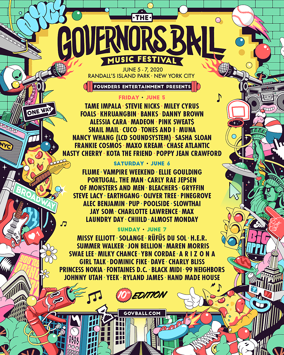 Governors Ball reveals 2020 lineup by day