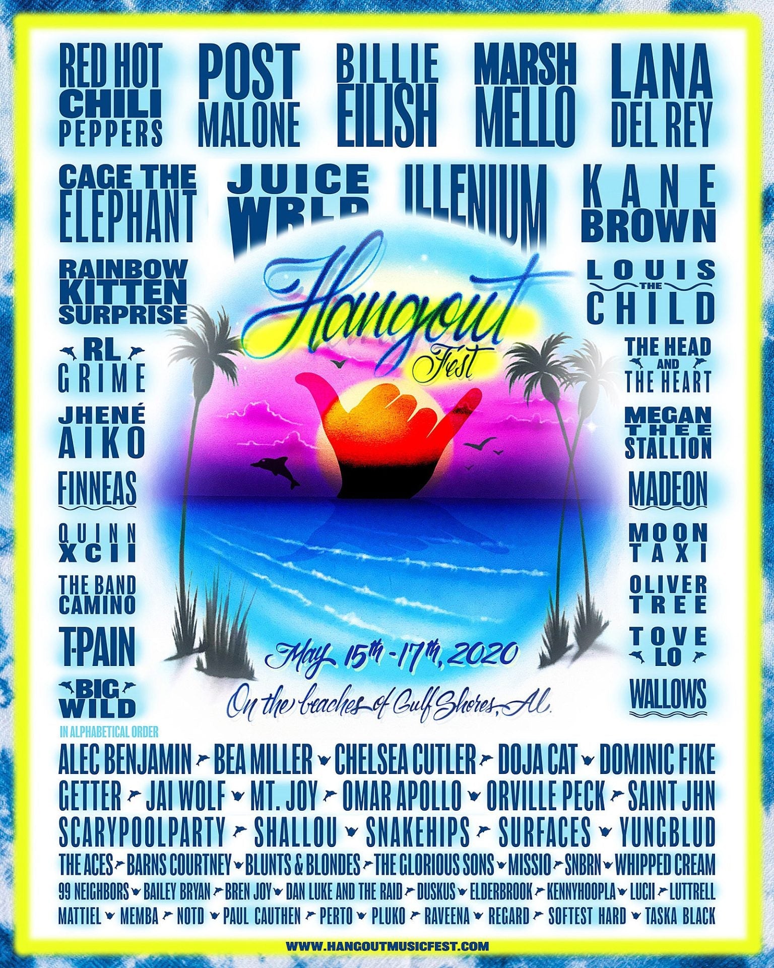 Hangout Fest 2020 lineup: RHCP, Lana Del Rey, Billie Eilish, Post Malone, more