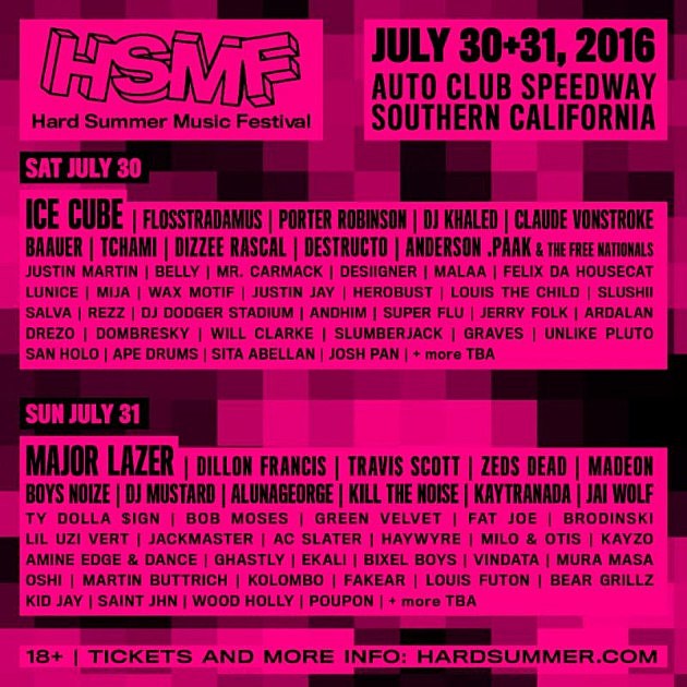 Hard Summer Music Fest 2016 lineup + dates