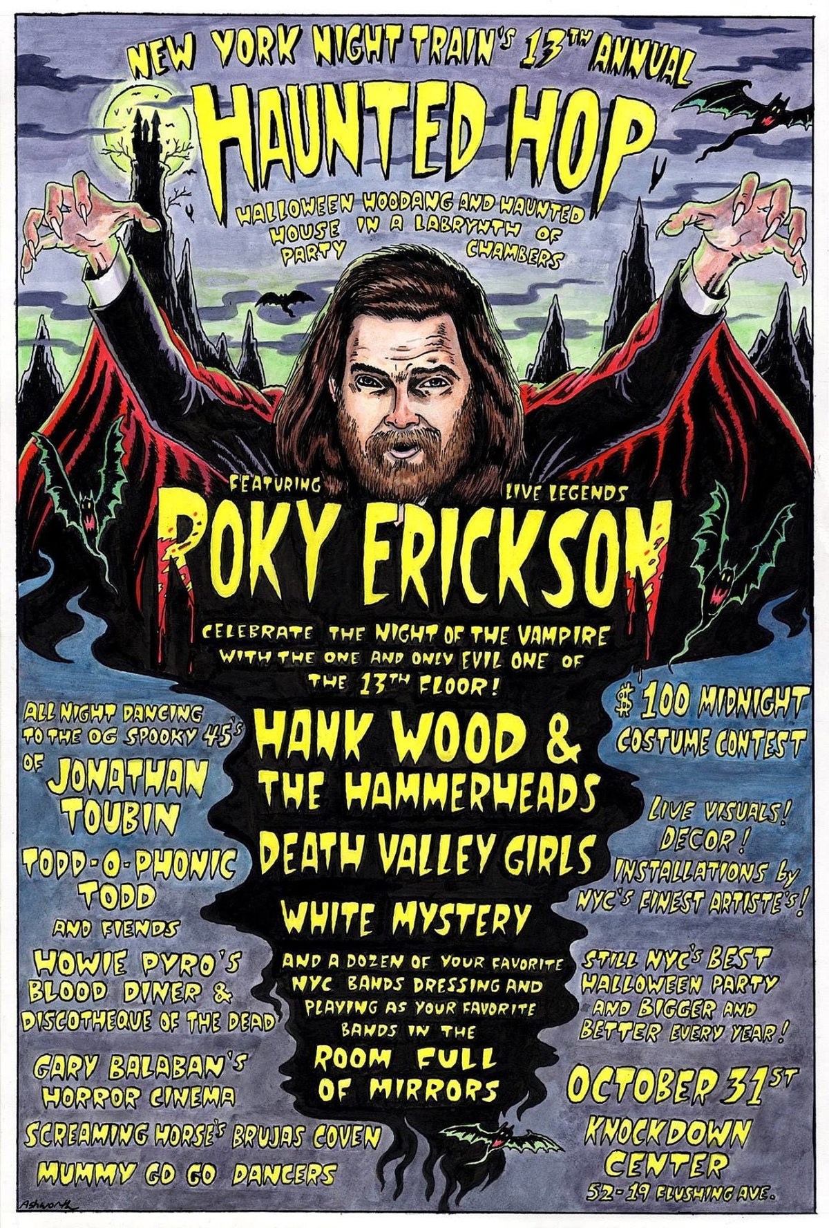 Roky Erickson, Hank Wood, Death Valley Girls & more playing Jonathan Toubin’s 2018 Haunted Hop