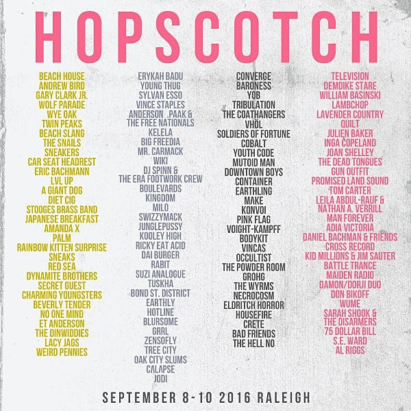 Hopscotch 2016 lineup (Television, Wolf Parade, Converge, Erykah Badu, Young Thug, Beach House, more)