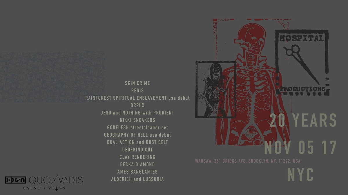 Godflesh, Jesu, Nothing and more playing Hospital Productions 20th Anniversary (tix on sale)