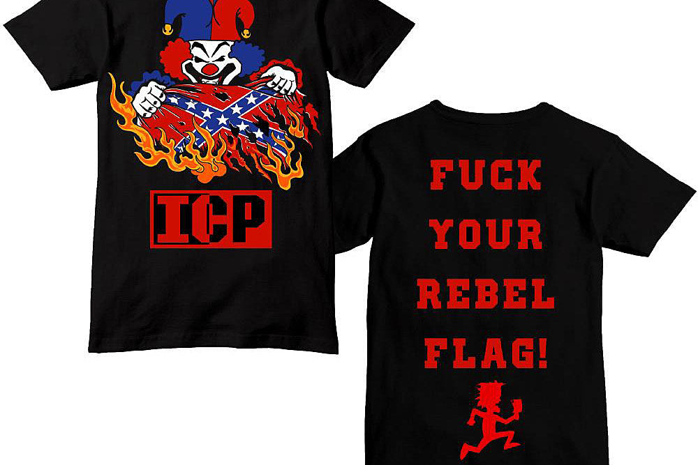 Insane Clown Posse selling shirts with burning Confederate flags