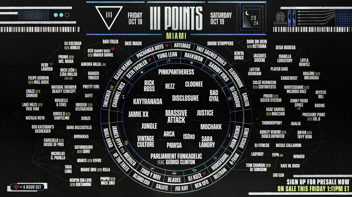 III Points full 2024 lineup: Massive Attack, Justice, PinkPantheress, Disclosure, Kaytranada, Jamie xx, Arca, more