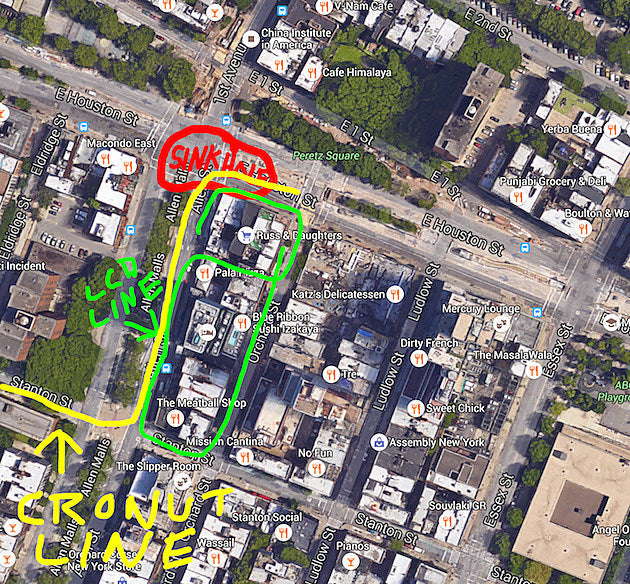 LCD Soundsystem Rockwood Music Hall ticket sale causes massive sinkhole on Houston Street