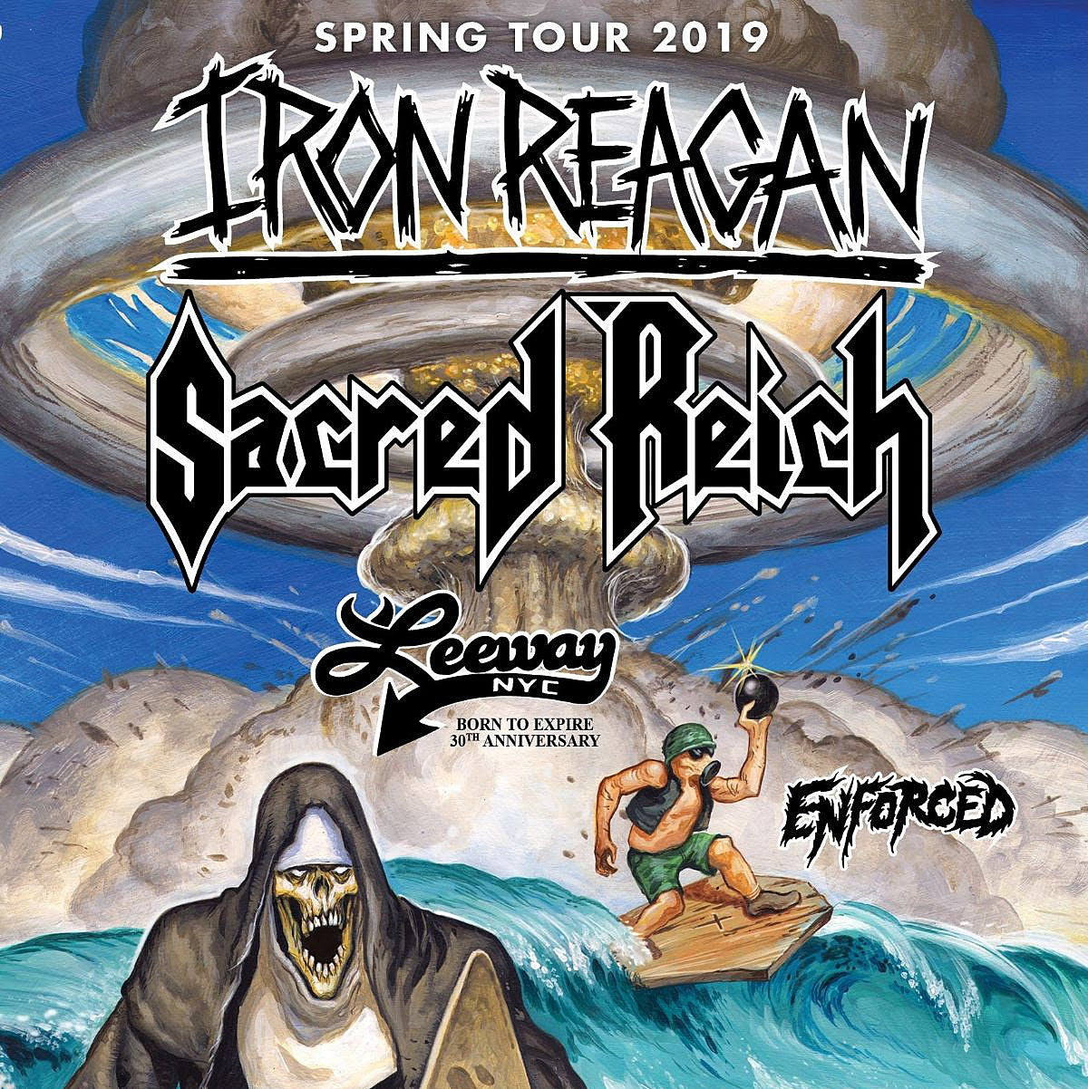 Iron Reagan touring with Sacred Reich & Leeway, playing Black & Blue Bowl