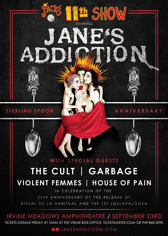 Jane’s Addiction celebrating 25 years of Lolla & ‘Ritual’ in LA w/ Garbage, Violent Femmes, The Cult & House of Pain