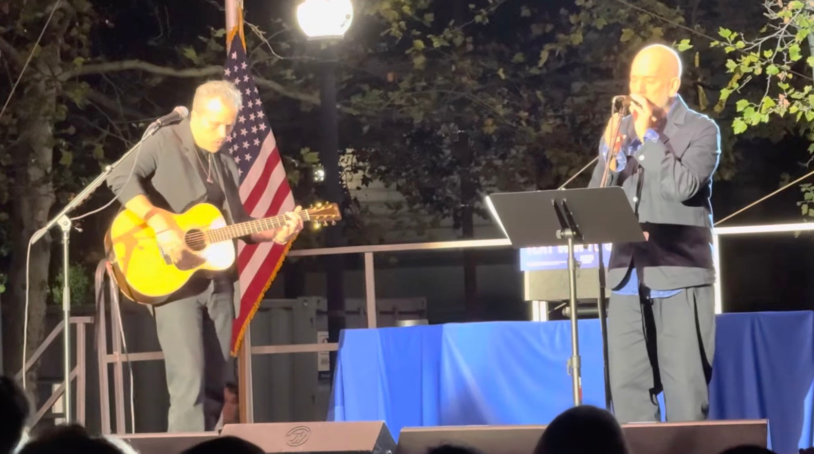 Watch Michael Stipe & Jason Isbell perform R.E.M. songs and more at Kamala Harris campaign concert in Pittsburgh
