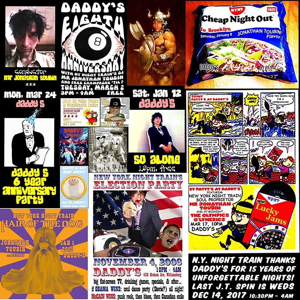 Jonathan Toubin tells us about his “Top 10 Party Platters of 2016” (all 45s) ++ upcoming parties (Daddy’s, V-Day & more)