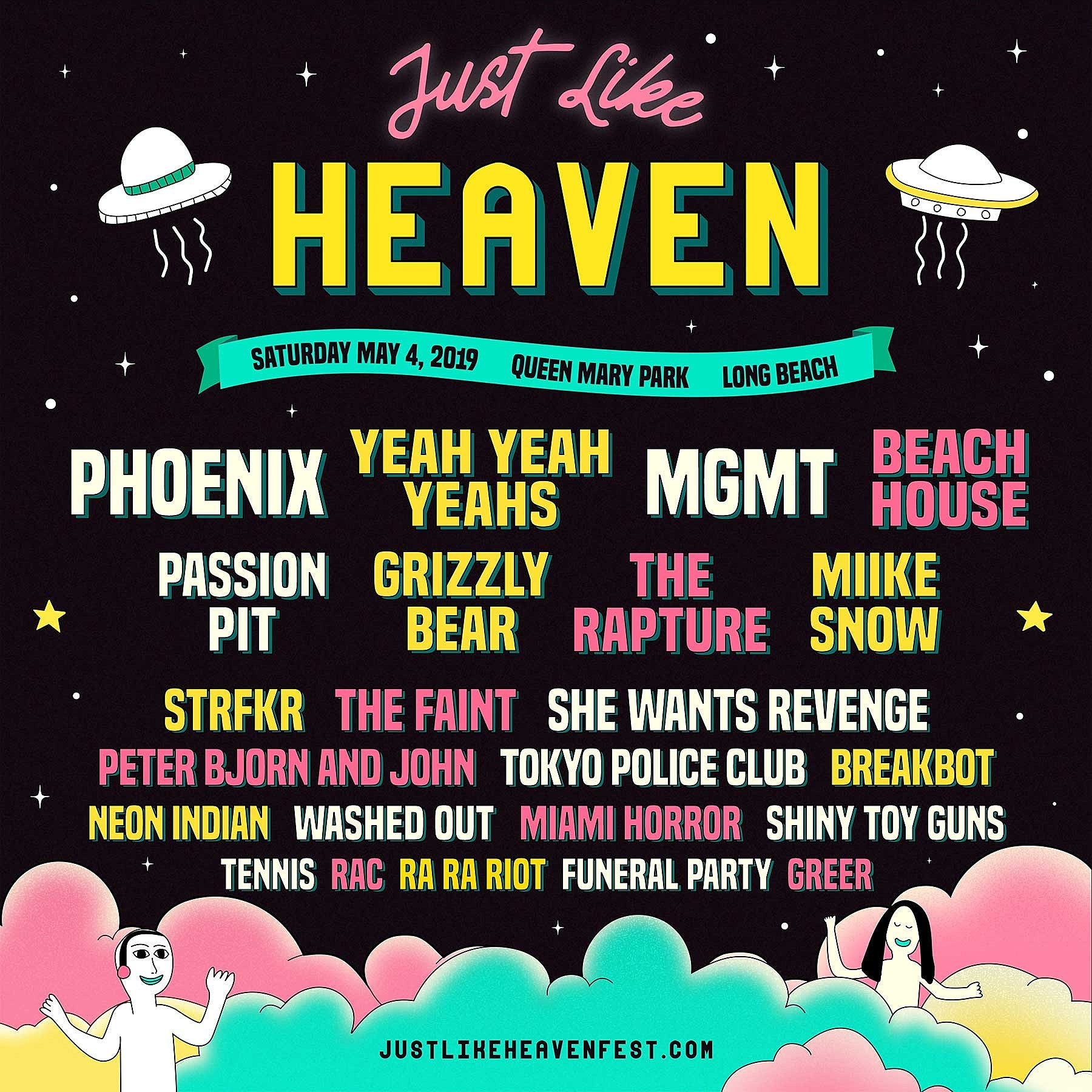Just Like Heaven 2019 lineup (Yeah Yeah Yeahs, Phoenix, MGMT, Passion Pit, more)