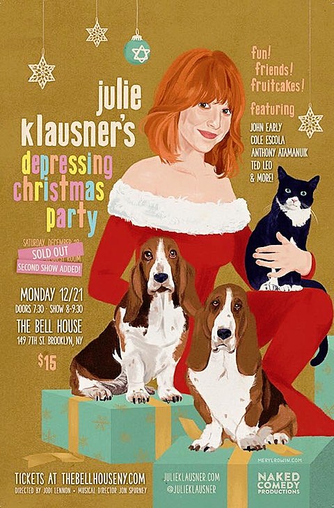 Julie Klausner adds second “Depressing Christmas Party” — this one at The Bell House w/ Ted Leo and more
