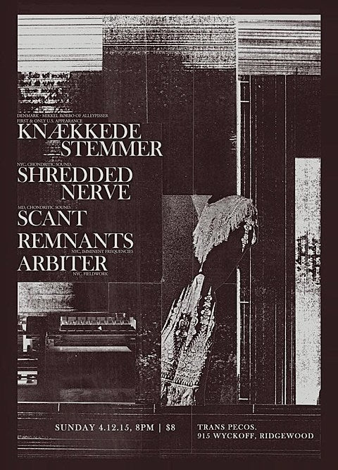 Knækkede Stemmer making US debut at NYC one-off with Shredded Nerve & Scant (who tour together after)