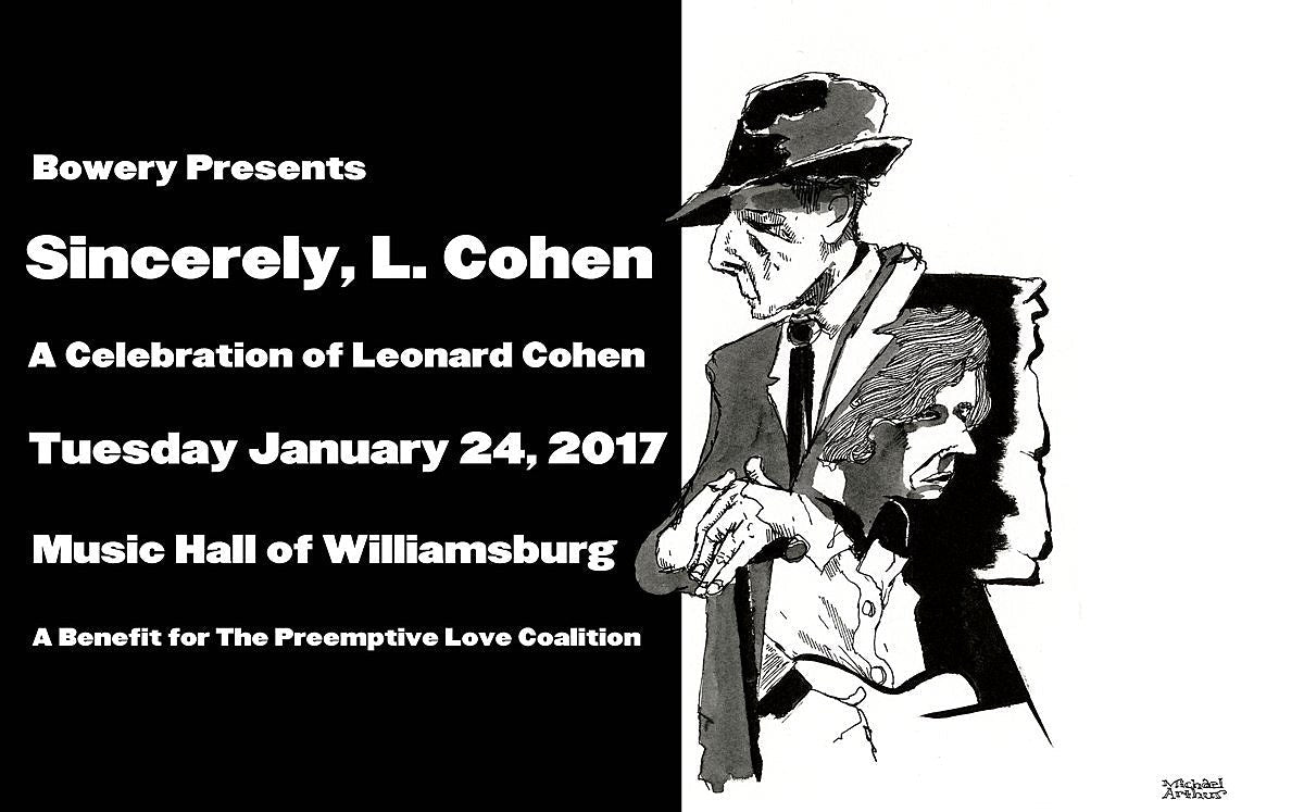Will Sheff, Lee Ranaldo, Cassandra Jenkins, Josh Ritter & more playing Leonard Cohen tribute in Brooklyn