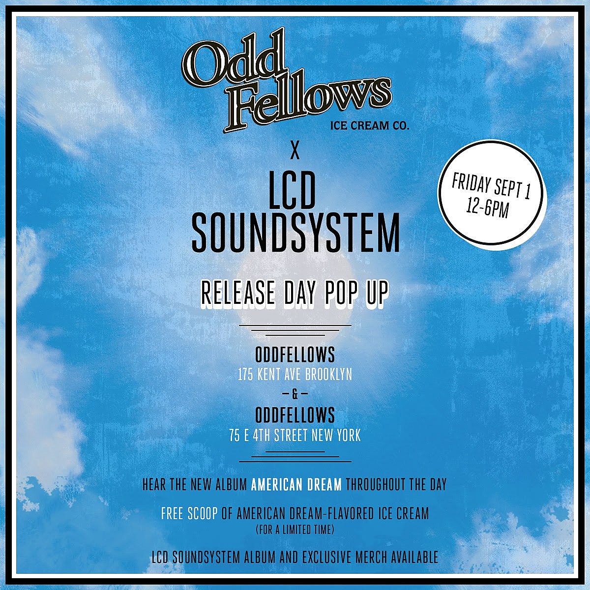 LCD Soundsystem celebrating new LP w/ free ‘American Dream’ ice cream at NYC’s Odd Fellows