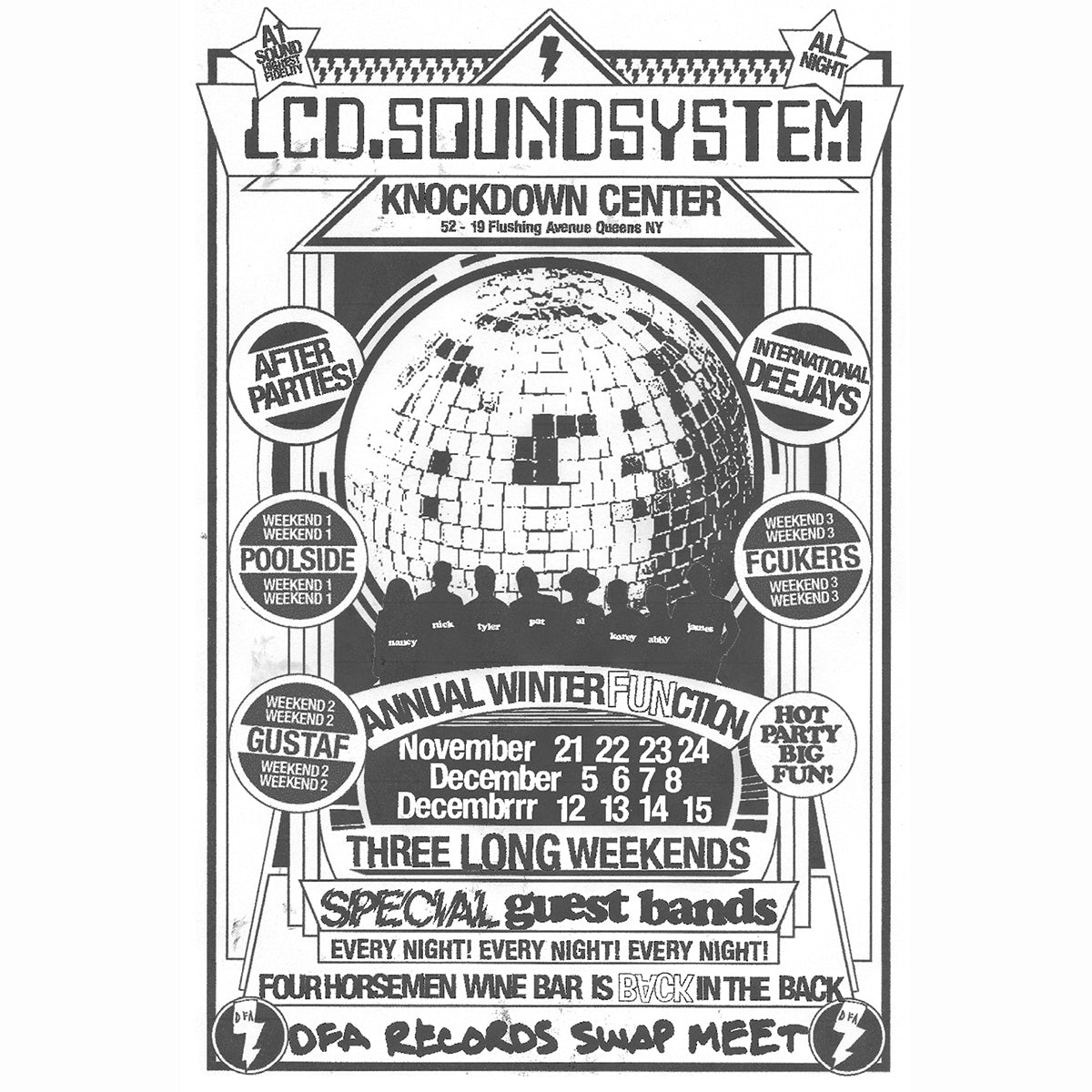 LCD Soundsystem detail NYC residency: opening bands, a “swap meet record store pop-up,” Four Horsemen wine bar & more