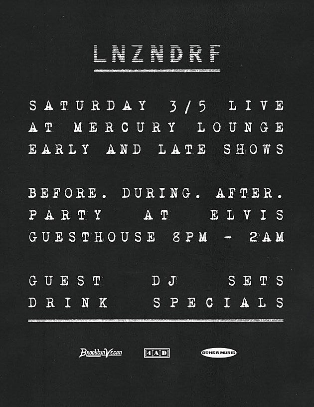 party with National side project LNZNDRF at Elvis Guesthouse, win tickets to the sold out NYC shows!