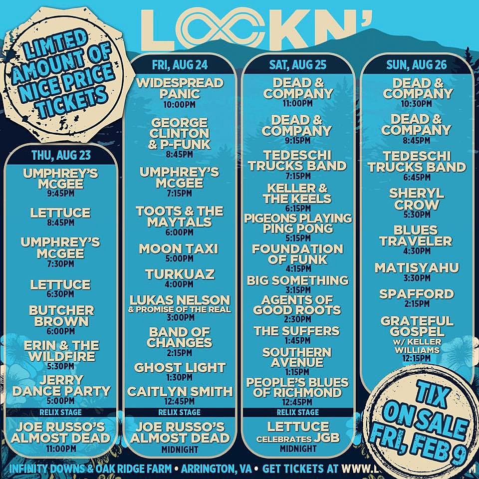 Lockn’ full 2018 lineup (Dead & Co, George Clinton, Toots & the Maytals, more)
