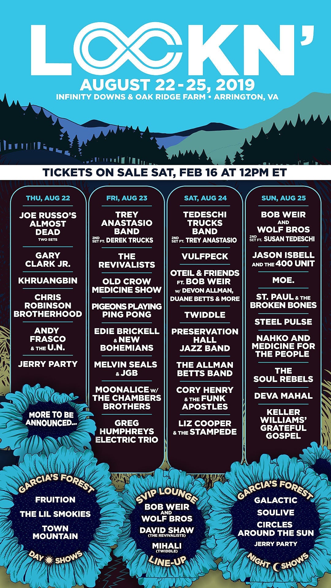 Lockn’ 2019 lineup (Bob Weir, Jason Isbell, Trey Anastasio, Gary Clark Jr, JRAD, more)