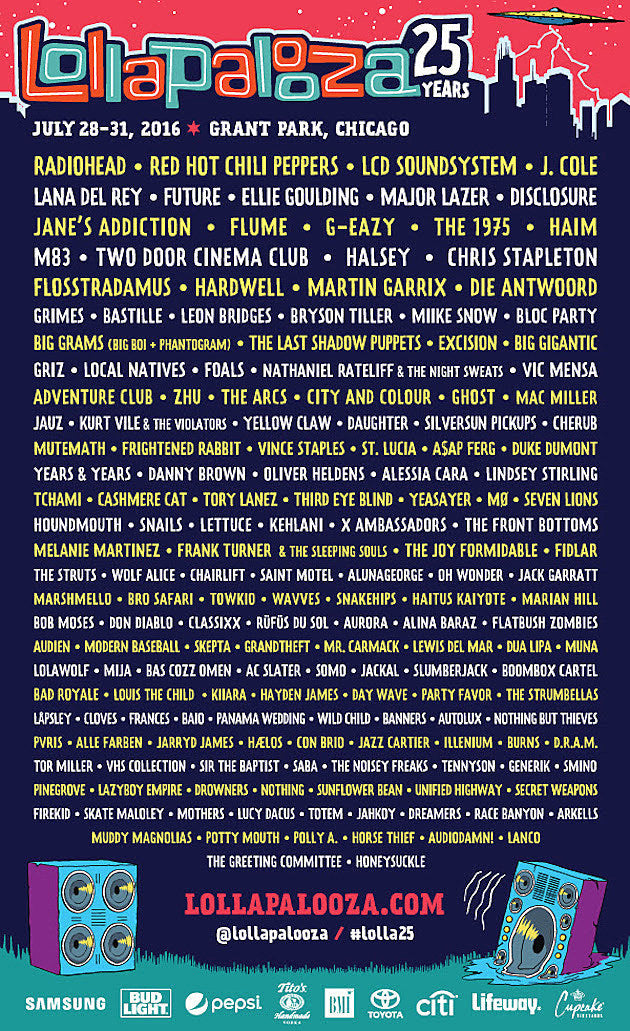 Lollapalooza announces 2016 lineup