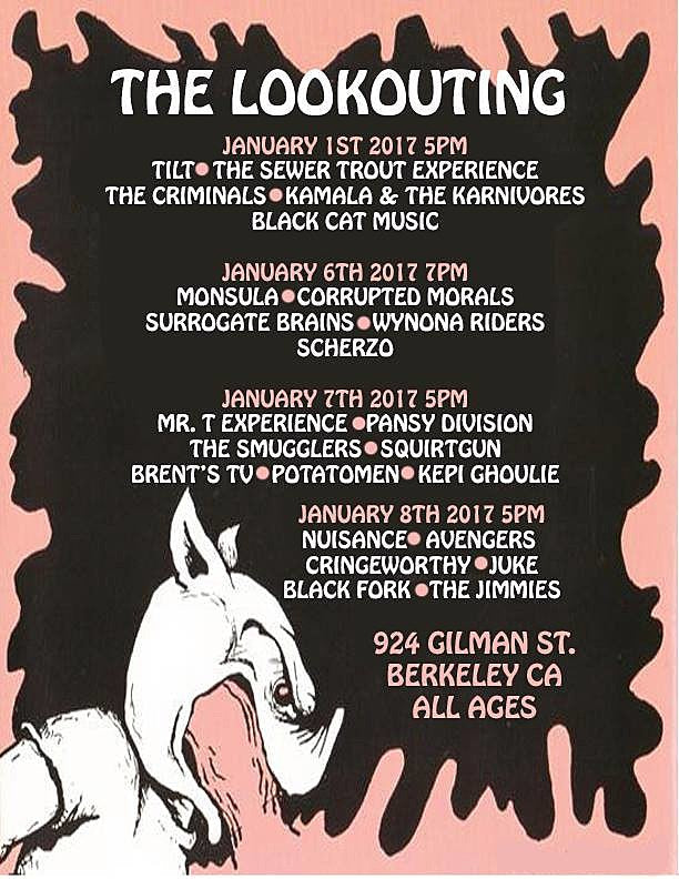 The Mr T Experience, Tilt, Pansy Division, Avengers & more playing The Lookouting