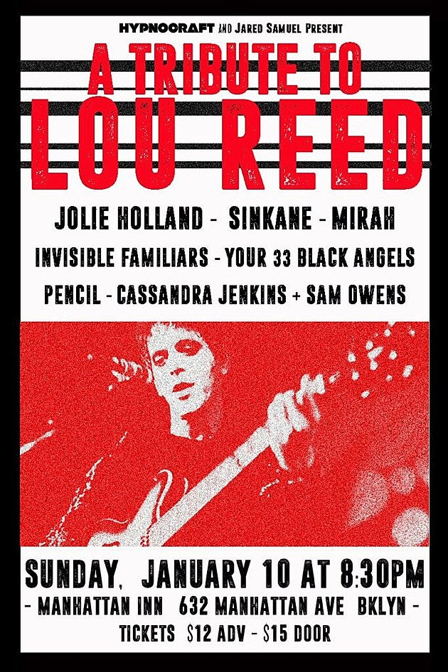Mirah, Sinkane, Jolie Holland & more playing Lou Reed tribute at Manhattan Inn (whose January schedule is here)