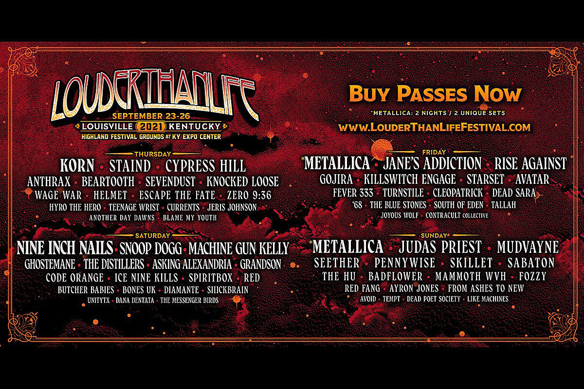 Louder Than Life 2021 Lineup (Metallica, NIN, Korn, Judas Priest, Snoop Dogg, more)