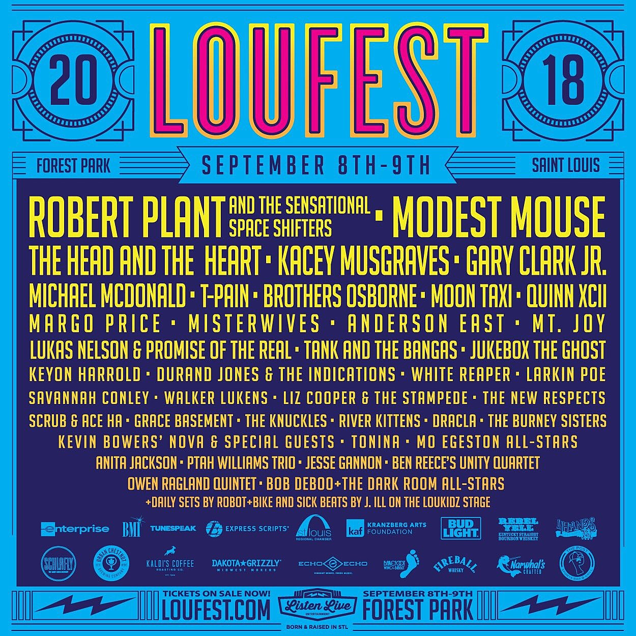 LouFest 2018 lineup (Robert Plant, Modest Mouse, Kacey Musgraves, more)