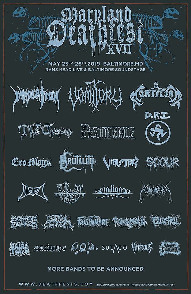 Maryland Deathfest 2019 initial lineup (Bethlehem, Cro-Mags, D.R.I., Full of Hell, more)