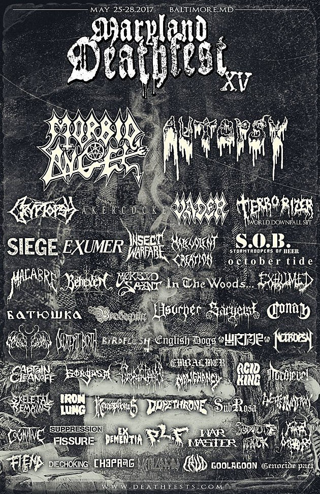 Maryland Deathfest adds more bands (Batushka, S.O.D. cover band w/ original members, Exhumed, Suppression, Die Choking, more)