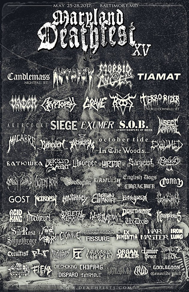 Maryland Deathfest finalizes lineup, adds Candlemass, Oranssi Pazuzu, Samothrace, more