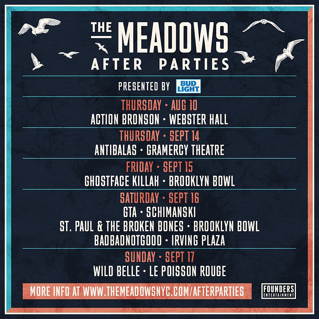 Meadows 2017 aftershows (Ghostface, BADBADNOTGOOD, Antibalas & more)