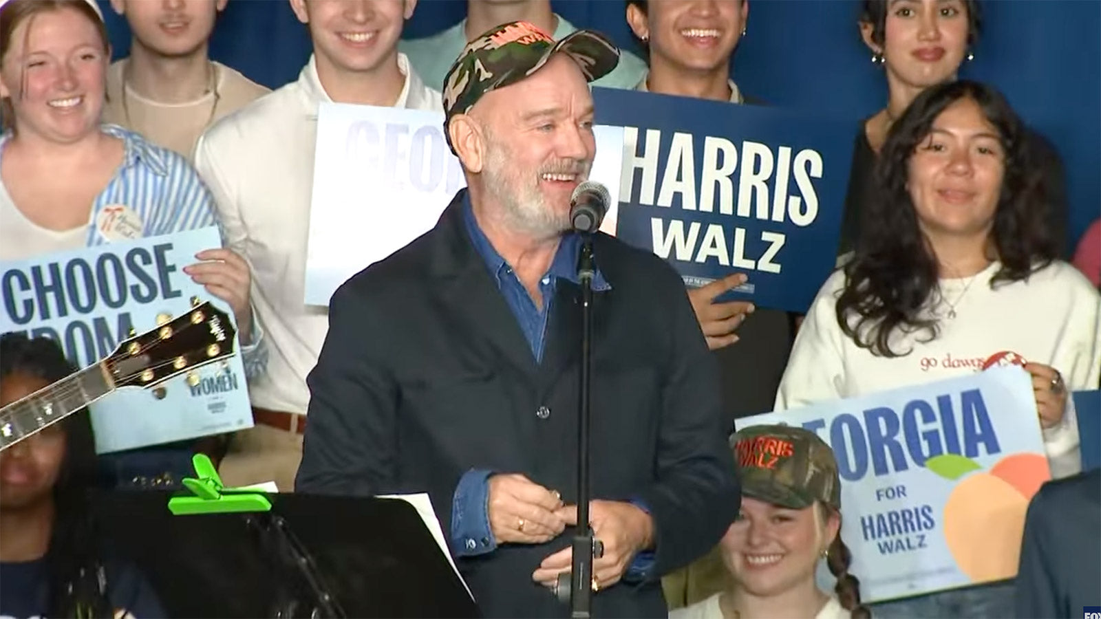 Watch Michael Stipe play R.E.M.’s “Wendell Gee” for the first time since 1985 at Athens, GA Kamala Harris rally