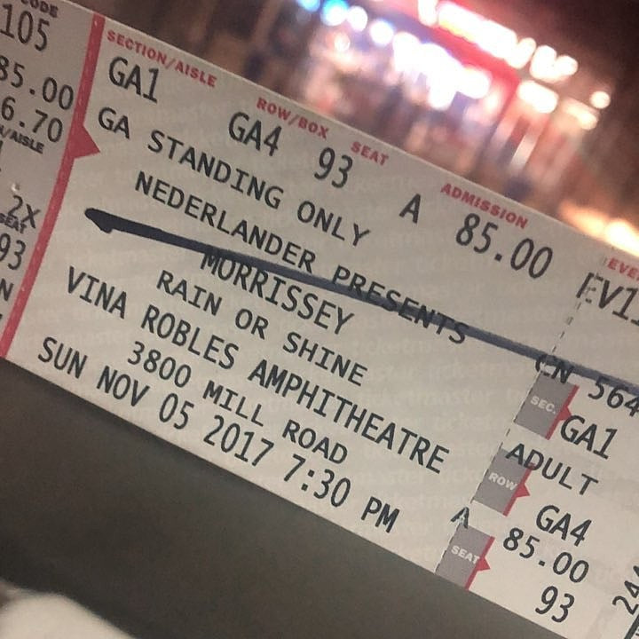 Morrissey cancels outdoor show in CA for being too cold (on-stage heater broke)