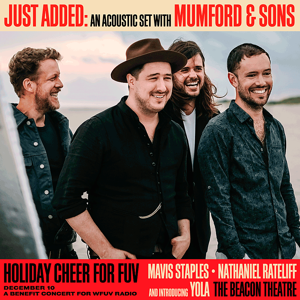 Mumford and Sons added to WFUV’s 2019 Holiday Cheer benefit next week