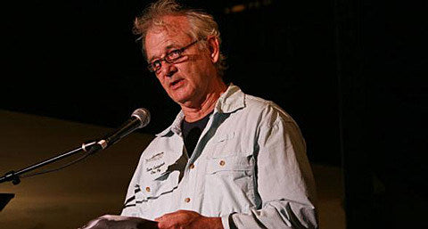 Bill Murray leading poetry walk across Brooklyn Bridge today