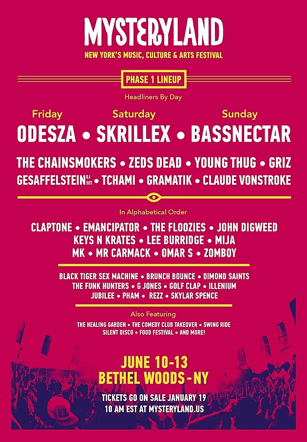 Mysteryland US 2016 initial lineup (Odesza, Skrillex, Young Thug, Bassnectar, Gesaffelstein, MK, Omar S & more)