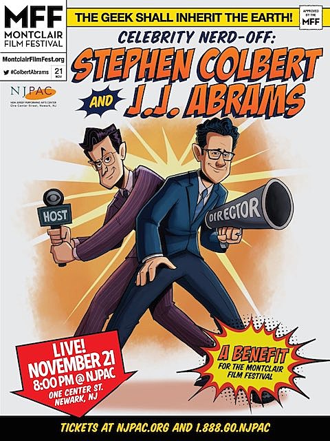 Stephen Colbert and new ‘Star Wars’ director J.J. Abrams hosting “Nerd-Off” benefit in NJ (tickets on sale)