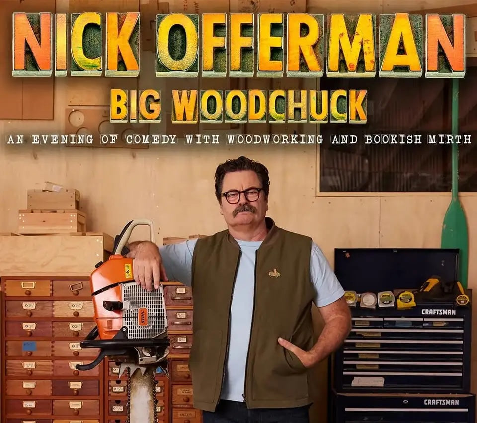 Nick Offerman announces 2026 standup / woodworking tour