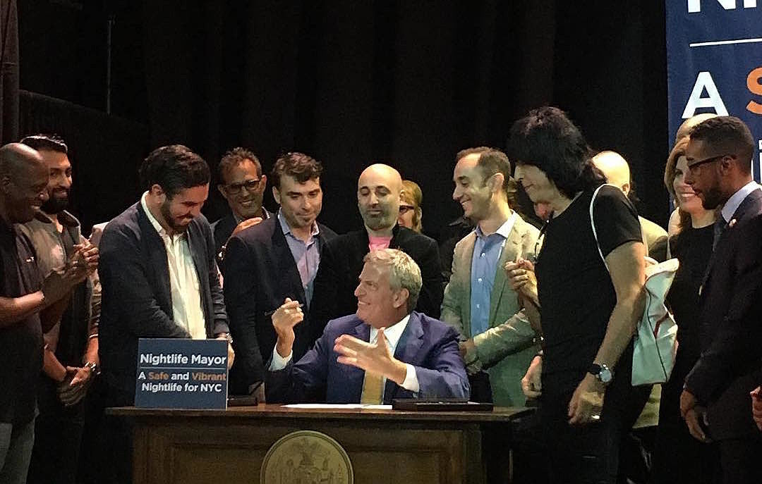 Mayor de Blasio signed NYC Office of Nightlife bill at House of Yes