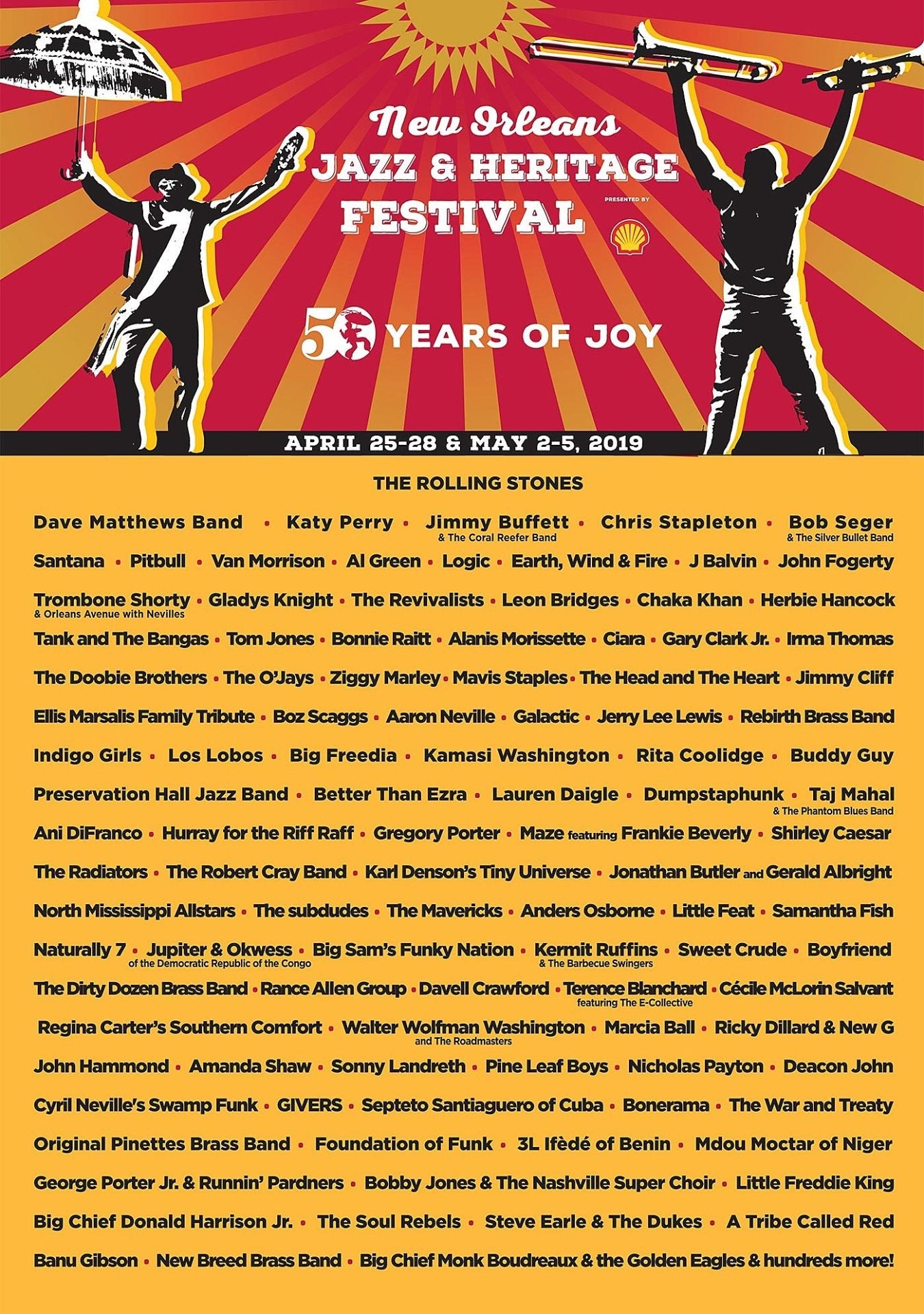 New Orleans Jazz Fest 2019 lineup (Rolling Stones, Chris Stapleton, Van Morrison, much more)