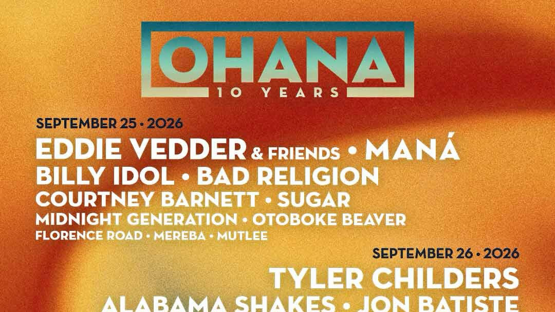 Ohana Festival 2026 lineup (Pearl Jam, Eddie Vedder, Maná, Tyler Childers, Fontaines DC, Pixies, more)